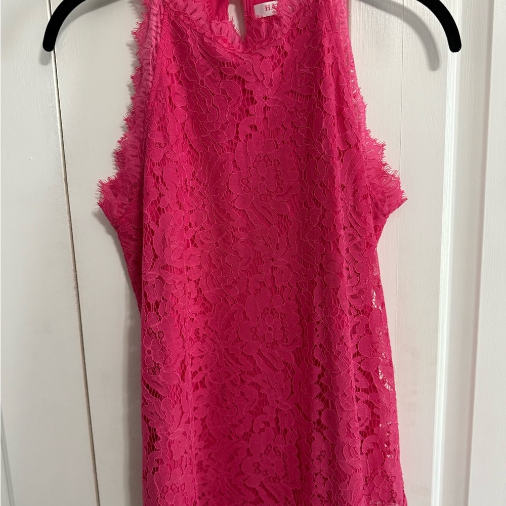 Elegant Pink Lace Tank Top